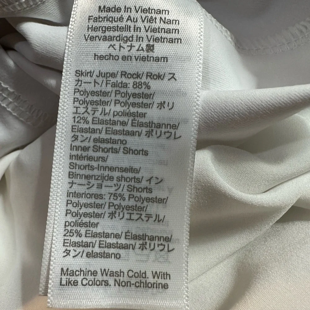 J Crew Pleated Active Skort Skirt White Large NWT